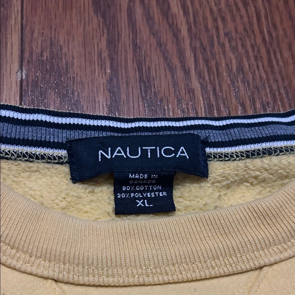Vintage Nautical 90s‎ Crewneck Pullover Yellow Oversized  Sweatshirt Size XL